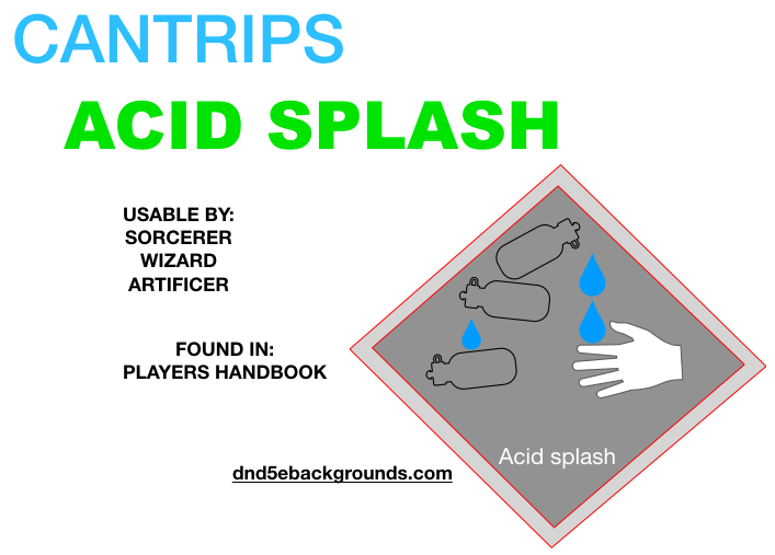 Acid Splash 5e Spell