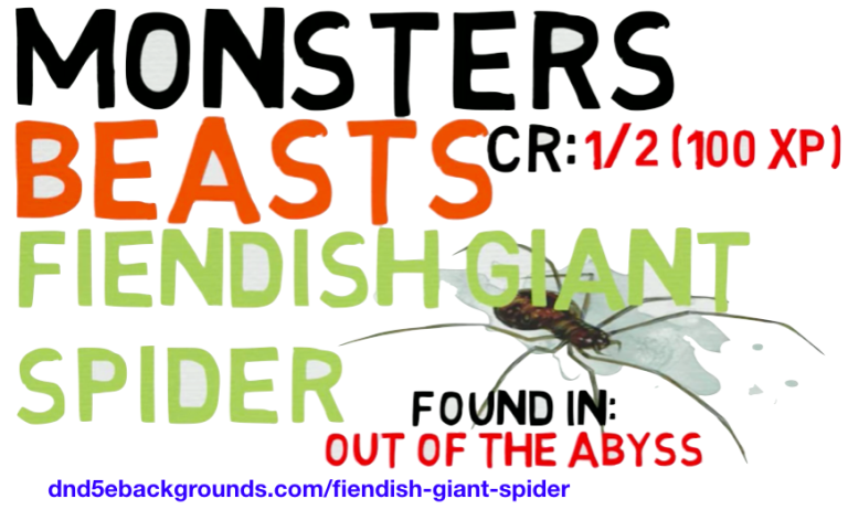 Fiendish Giant Spider 5E DnD - DnD 5e Backgrounds